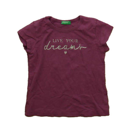 Benetton Girls Purple T-Shirt Size: 18-24 Months Purple