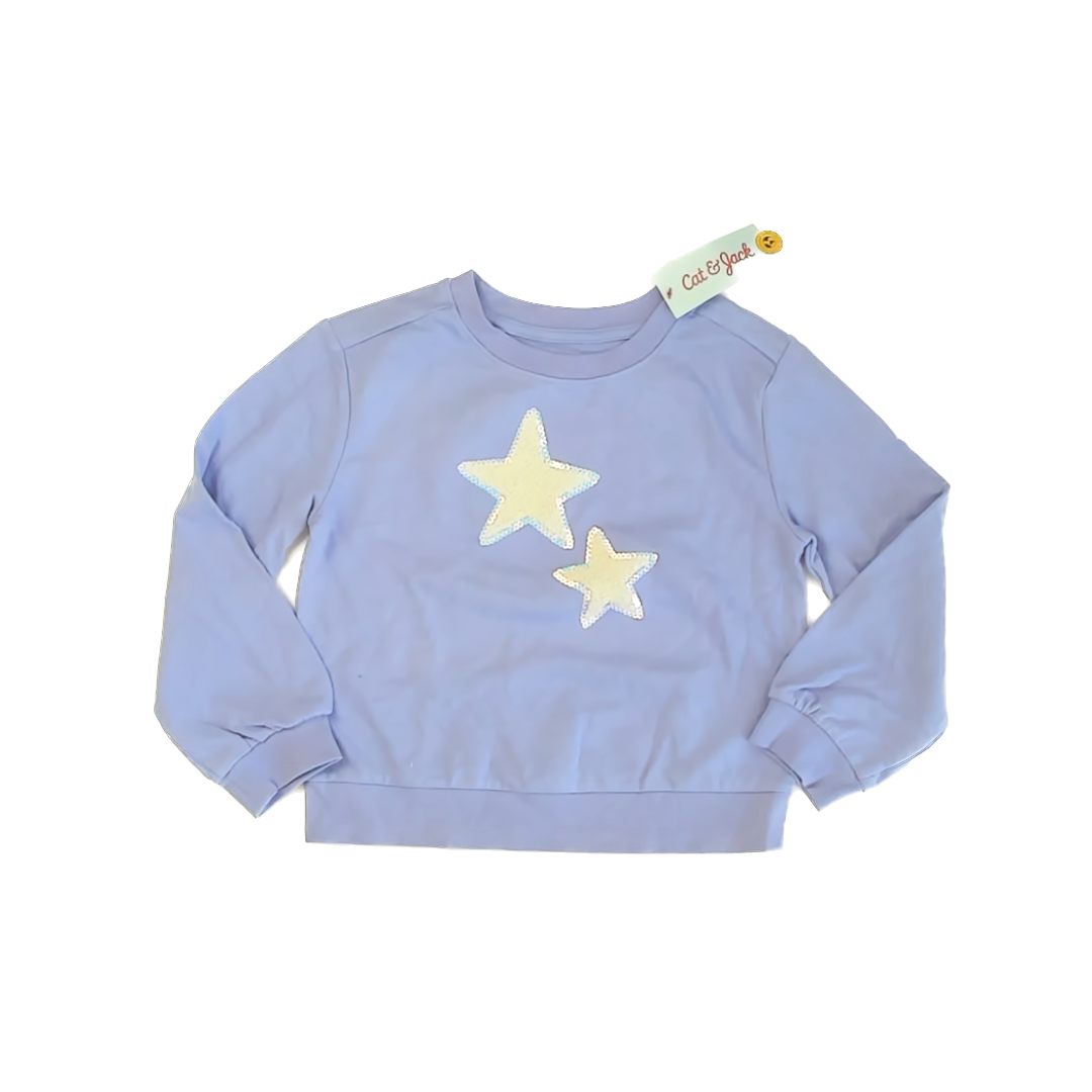 Cat & Jack Girls Purple Sweatshirt Size: 6-7 Years Purple