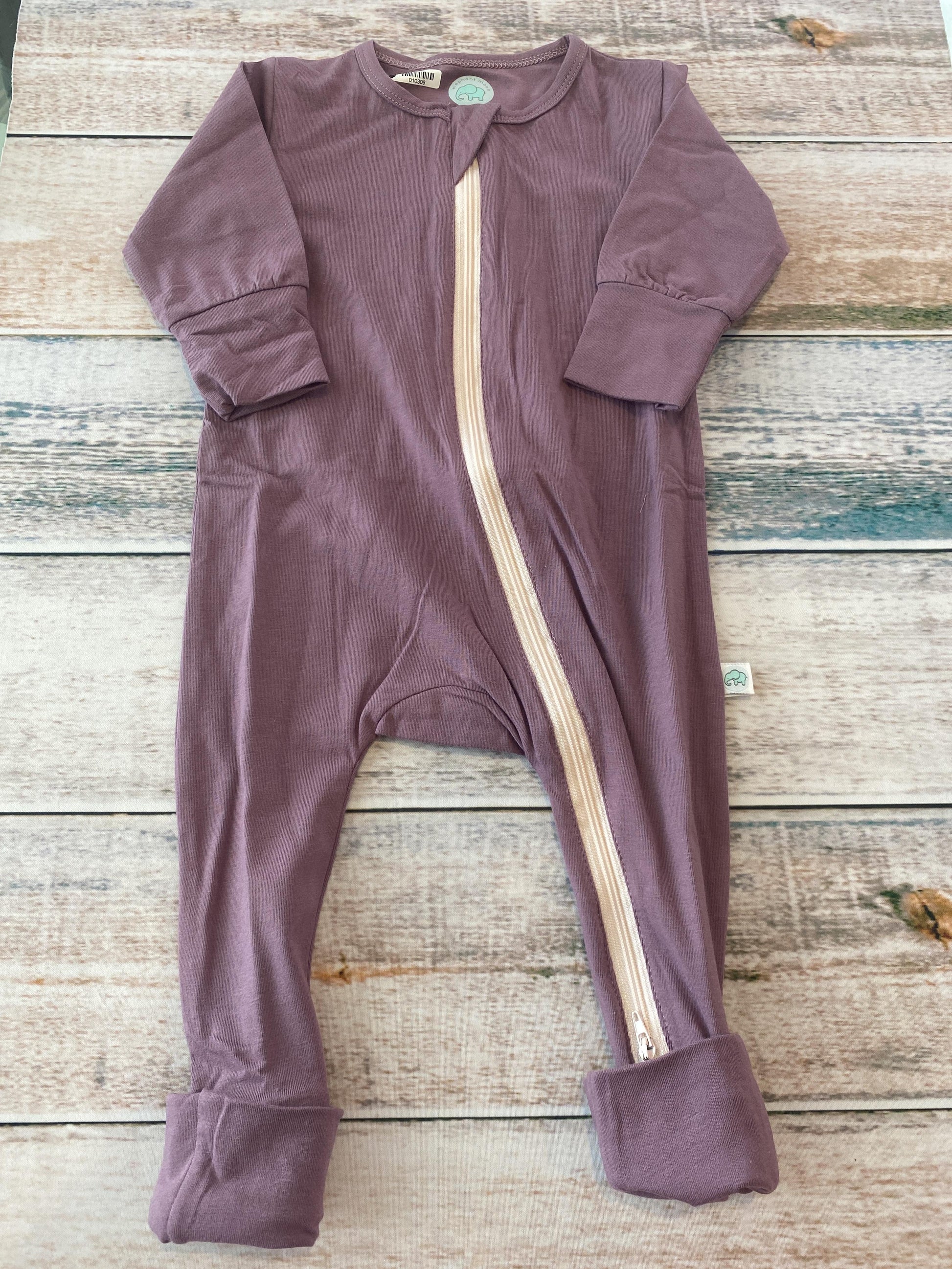 Elephant Moon Unisex purple Pajamas Size: 6-12 months purple