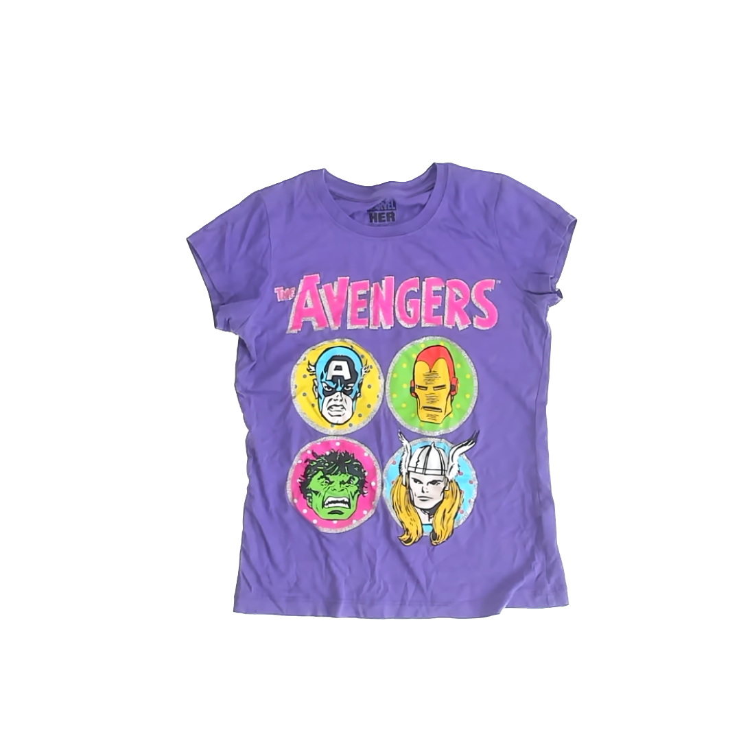 Marvel Girls Purple T-Shirt Size: 10-12 Years Purple