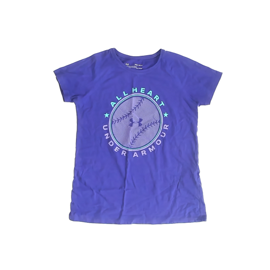 Under Armour Girls Purple Athletic Top Size: 10-12 Years Purple