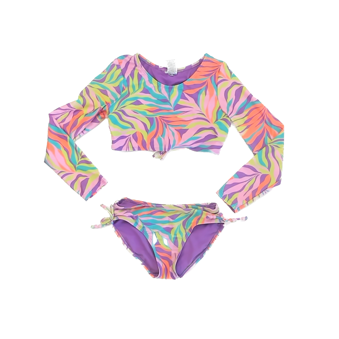 Art Class Girls Purple 2-piece Swimsuit Size: 8 Years Purple