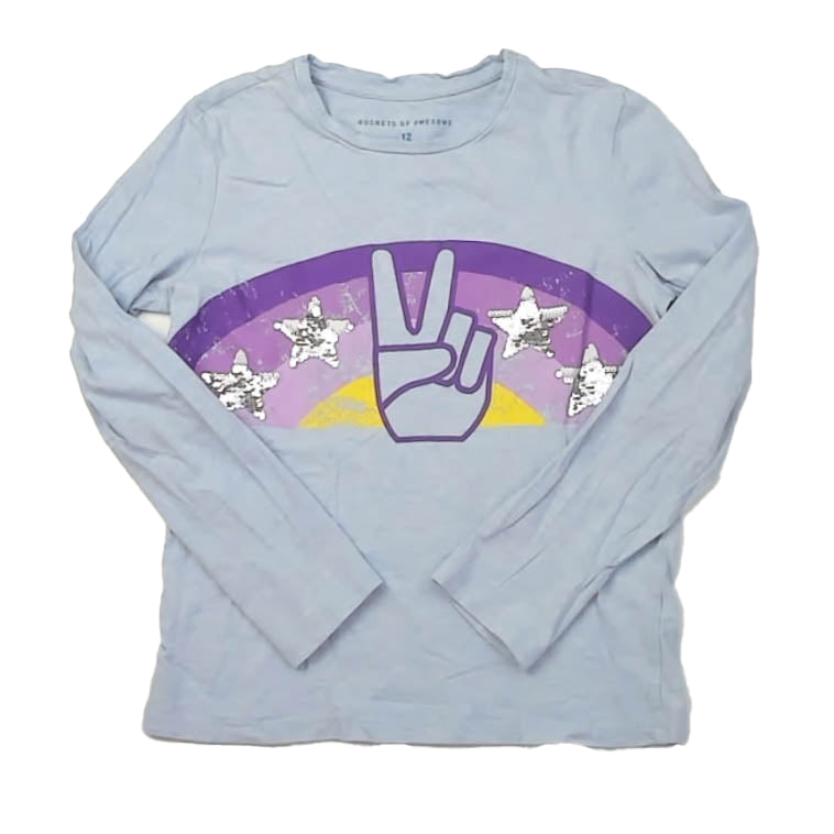 Rockets Of Awesome Girls Purple Long Sleeve T-Shirt Size: 12 years Purple