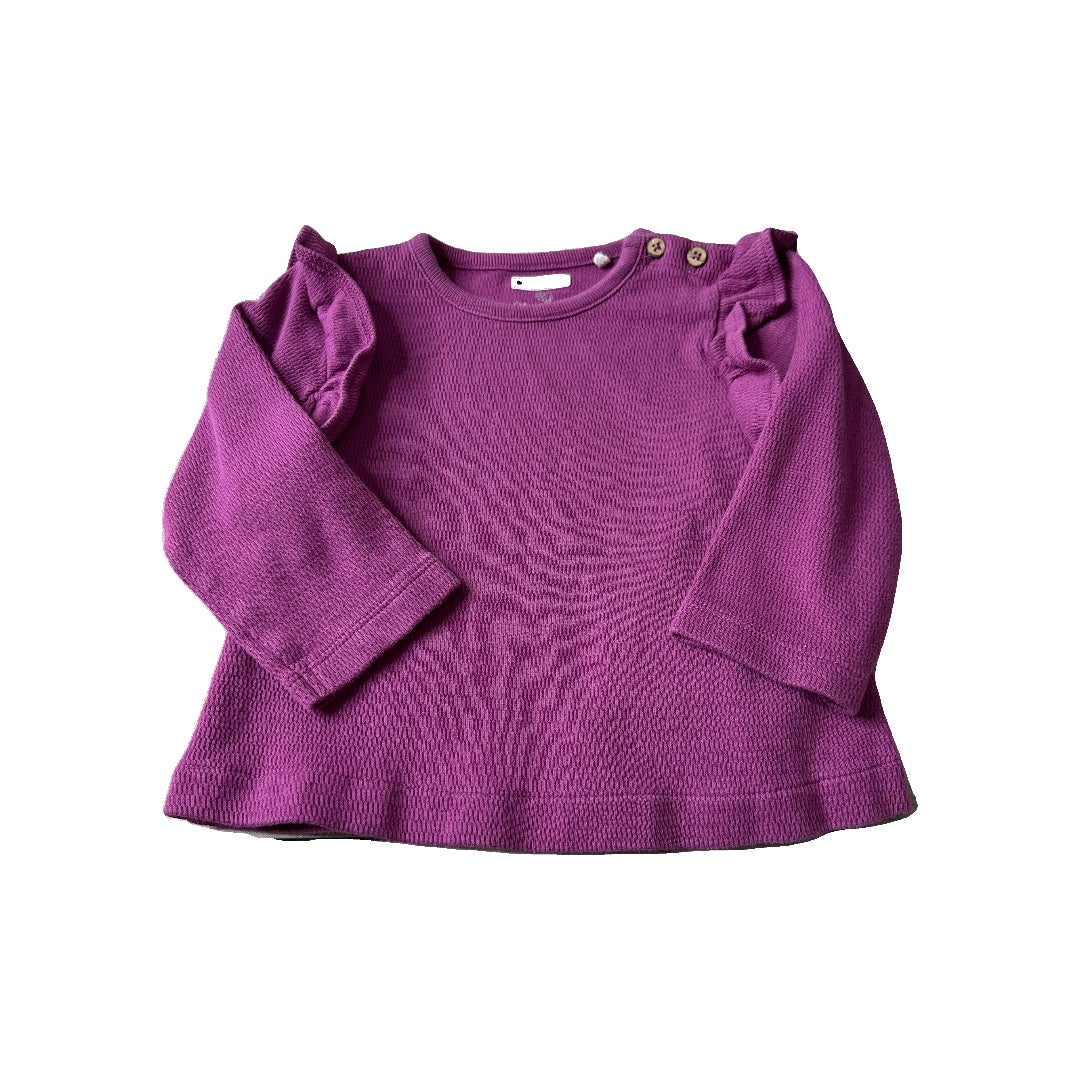 Oliver & Rain Girls purple Long Sleeve Shirt Size: 12 months purple