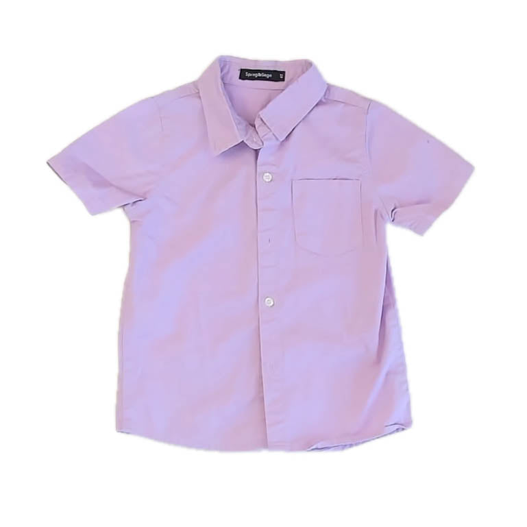 Spring & Gege Boys Purple Button Down Short Sleeve Size: 4T Purple