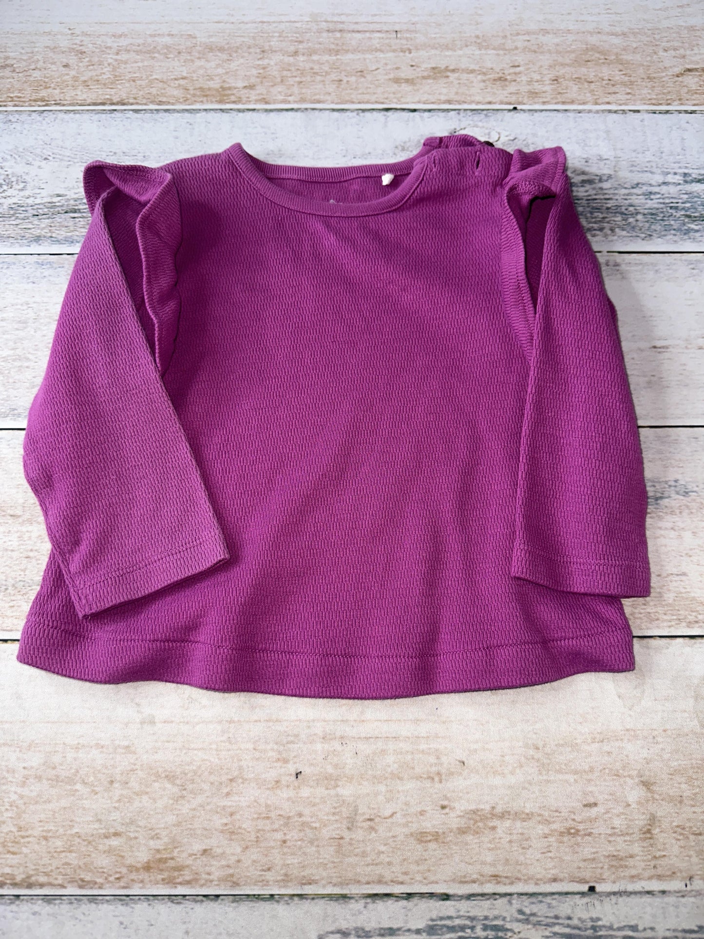 Oliver & Rain Girls purple Long Sleeve Shirt Size: 18 months purple