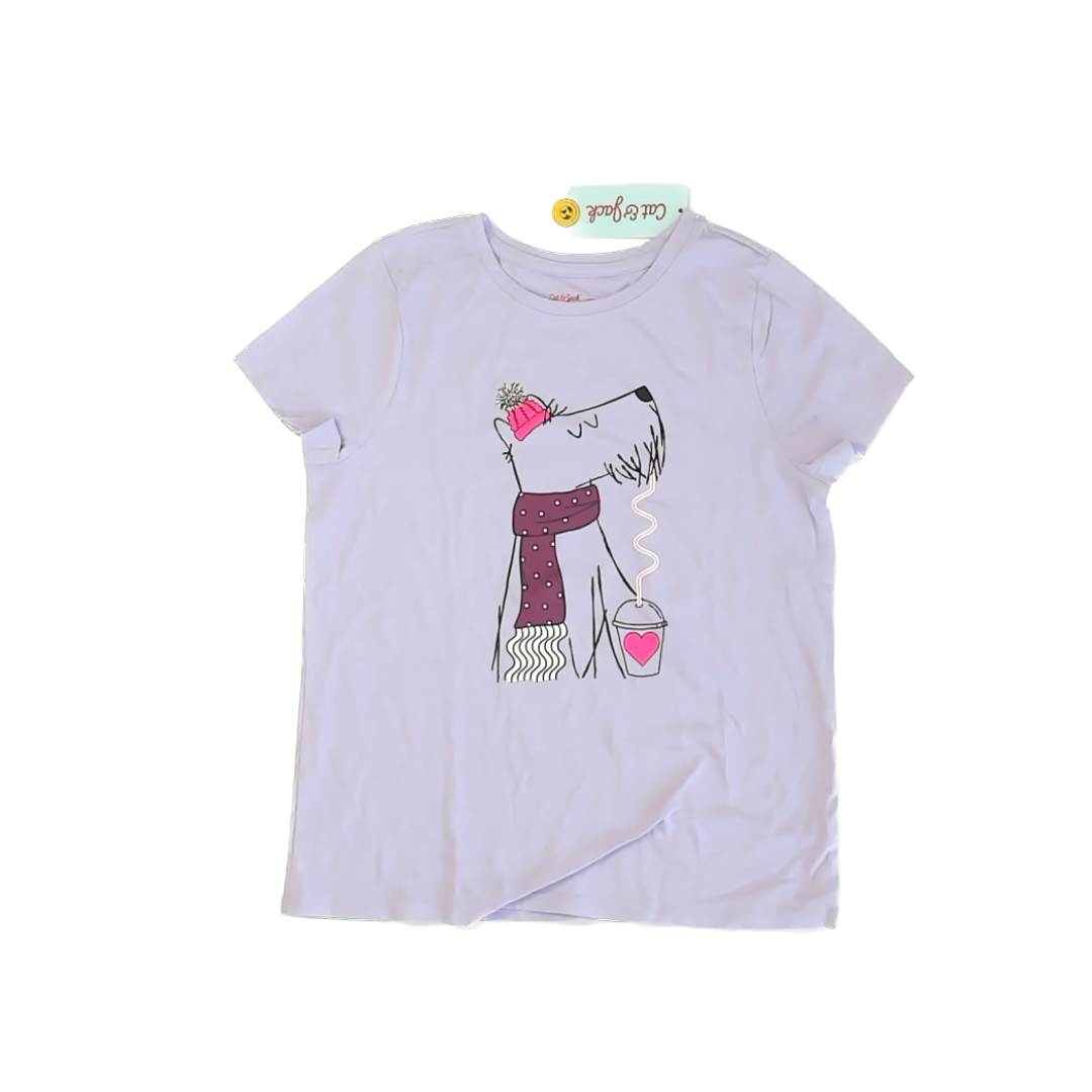 Cat & Jack Girls Purple T-Shirt Size: 8 Years Purple