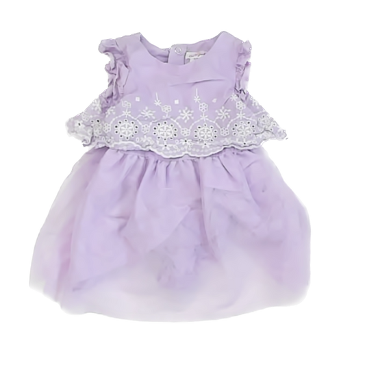 Cat & Jack Girls Purple Dress Size: 6-9 Months Purple