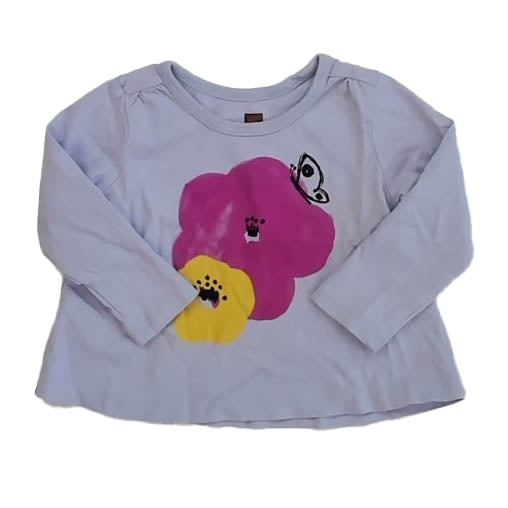 Tea Collection Girls Purple Long Sleeve T-Shirt Size: 3-6 Months Purple