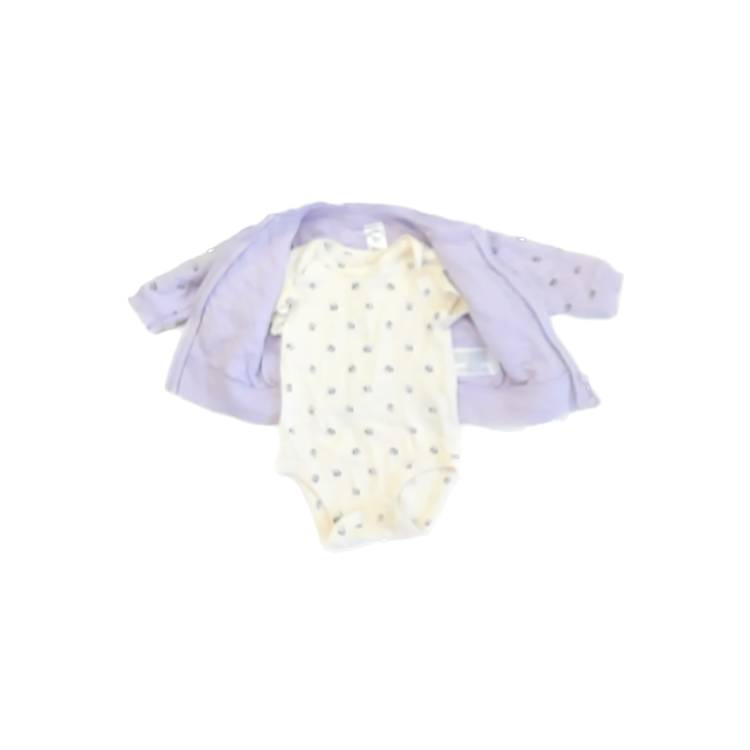 Carter's Girls Purple Apparel Sets Size: 3 Months Purple