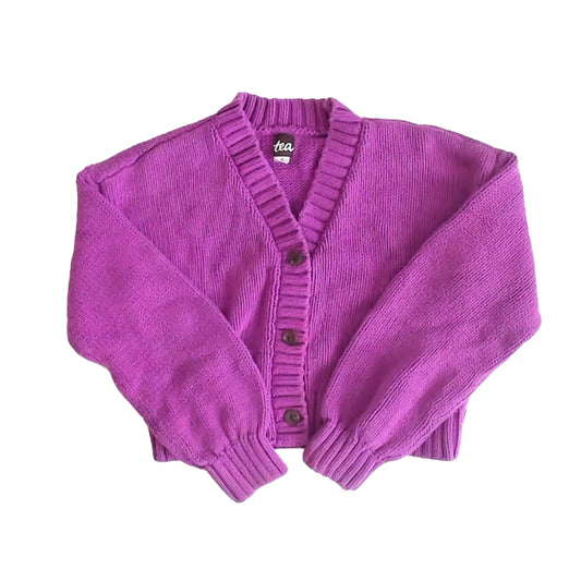 Tea Collection Girls Purple Cardigan Size: 6-7 Years Purple