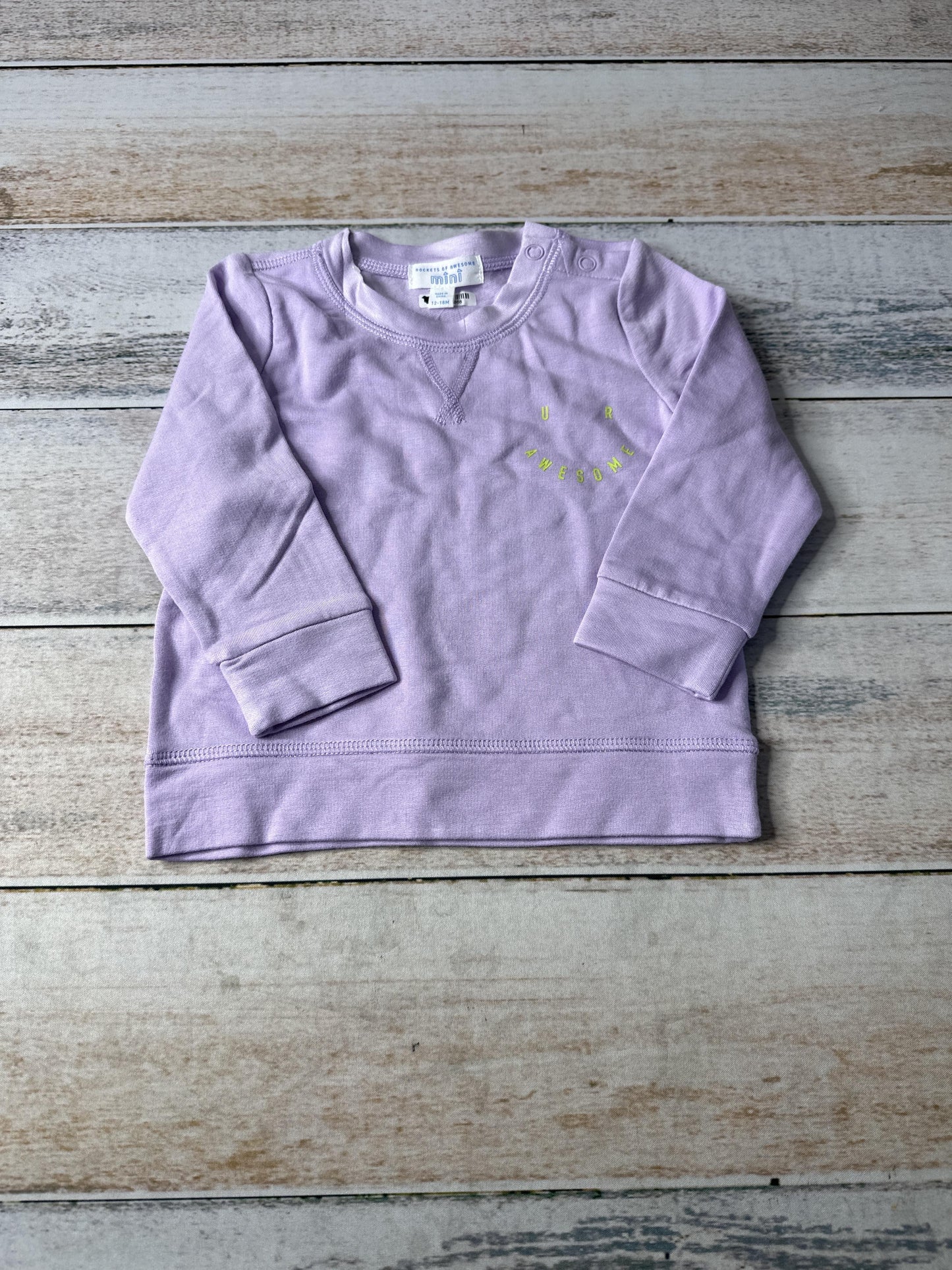 Rockets of Awesome Girls purple Long Sleeve Shirt Size: 3-6 months purple