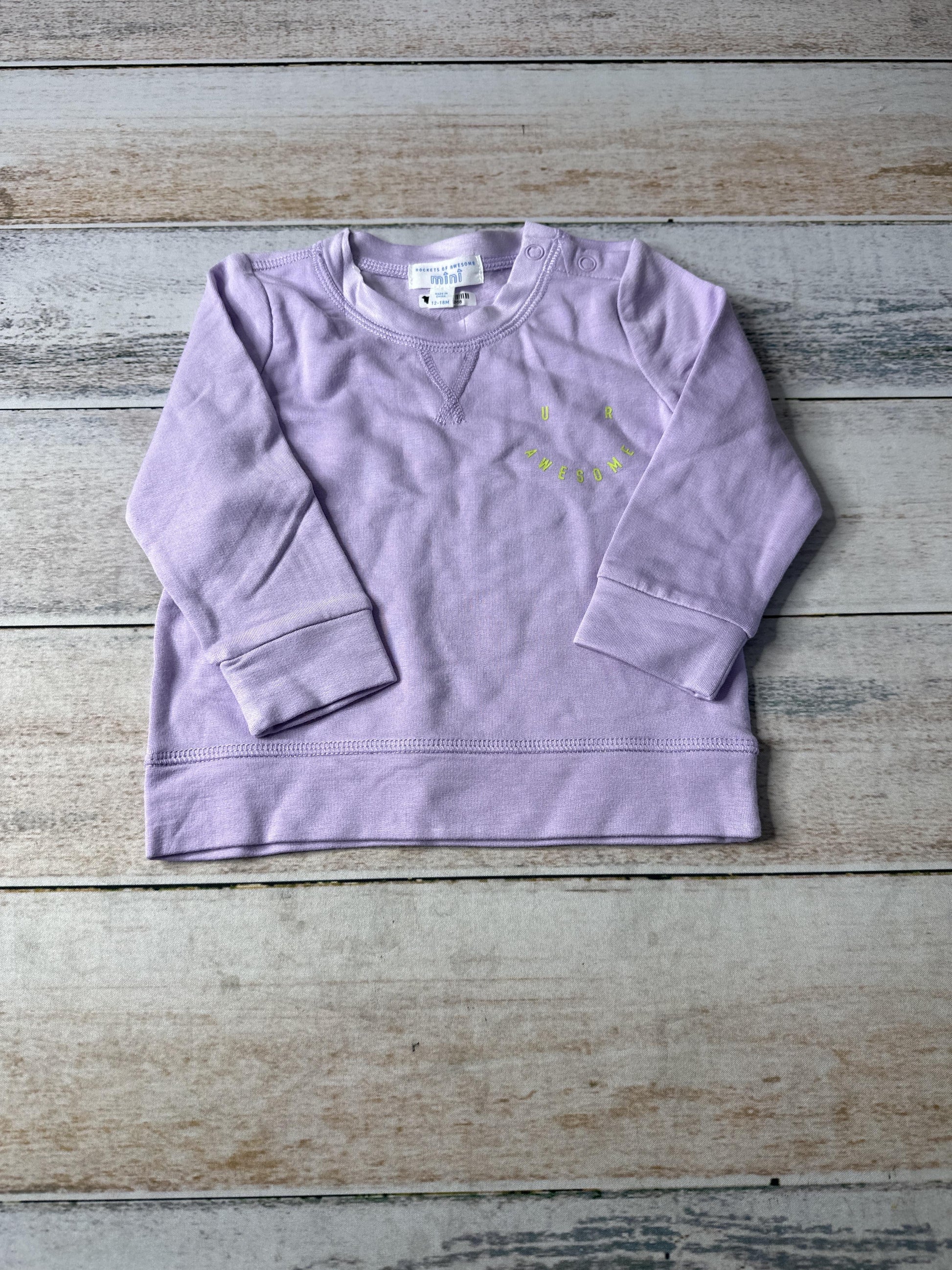 Rockets of Awesome Girls purple Long Sleeve Shirt Size: 3-6 months purple