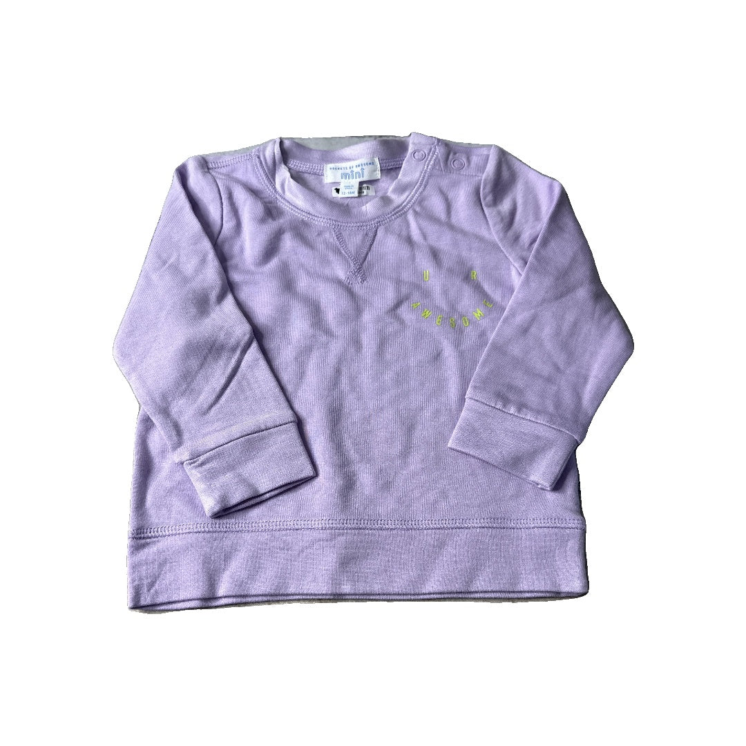 Rockets of Awesome Girls purple Long Sleeve Shirt Size: 3-6 months purple
