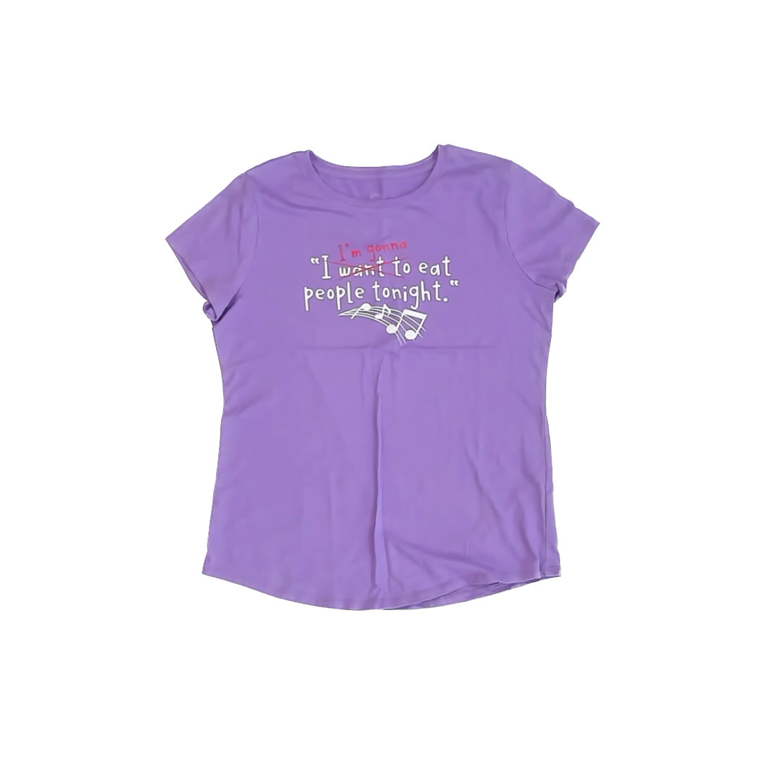 Wonder Nation Girls Purple T-Shirt Size: XL (14-16) Purple