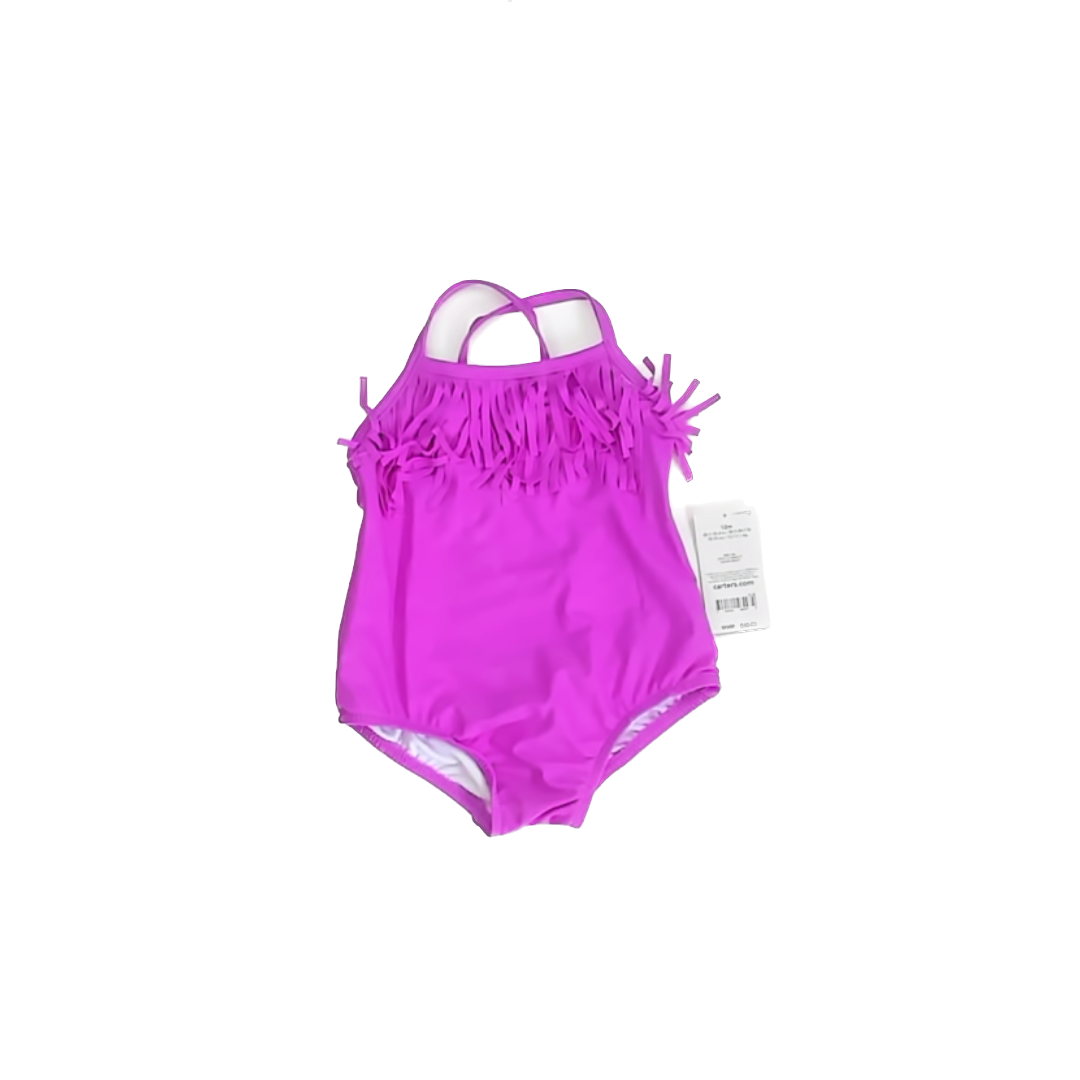 Carter''s Girls Purple 1-piece Swimsuit Size: 12 Months Purple