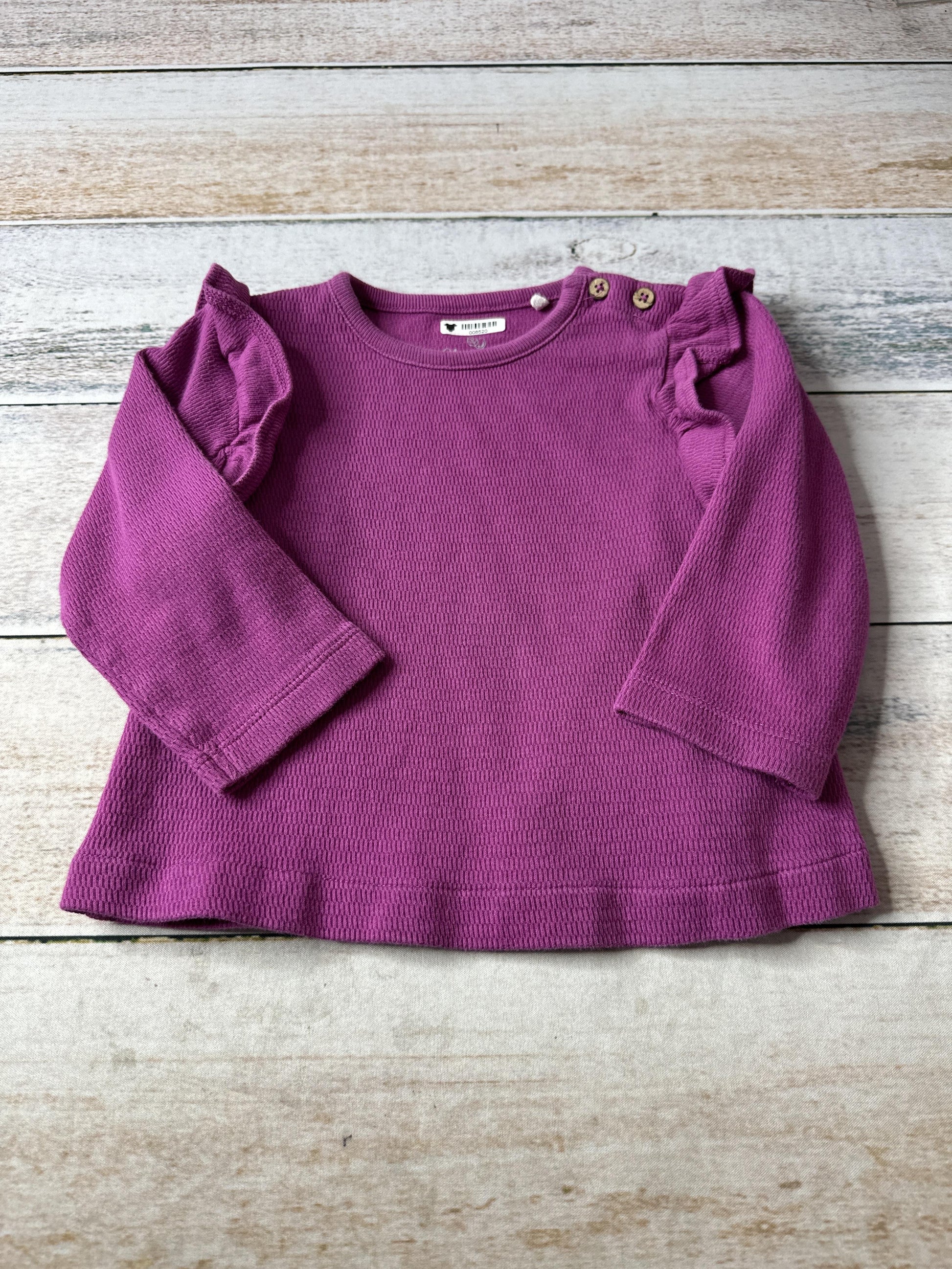 Oliver & Rain Girls purple Long Sleeve Shirt Size: 12 months purple