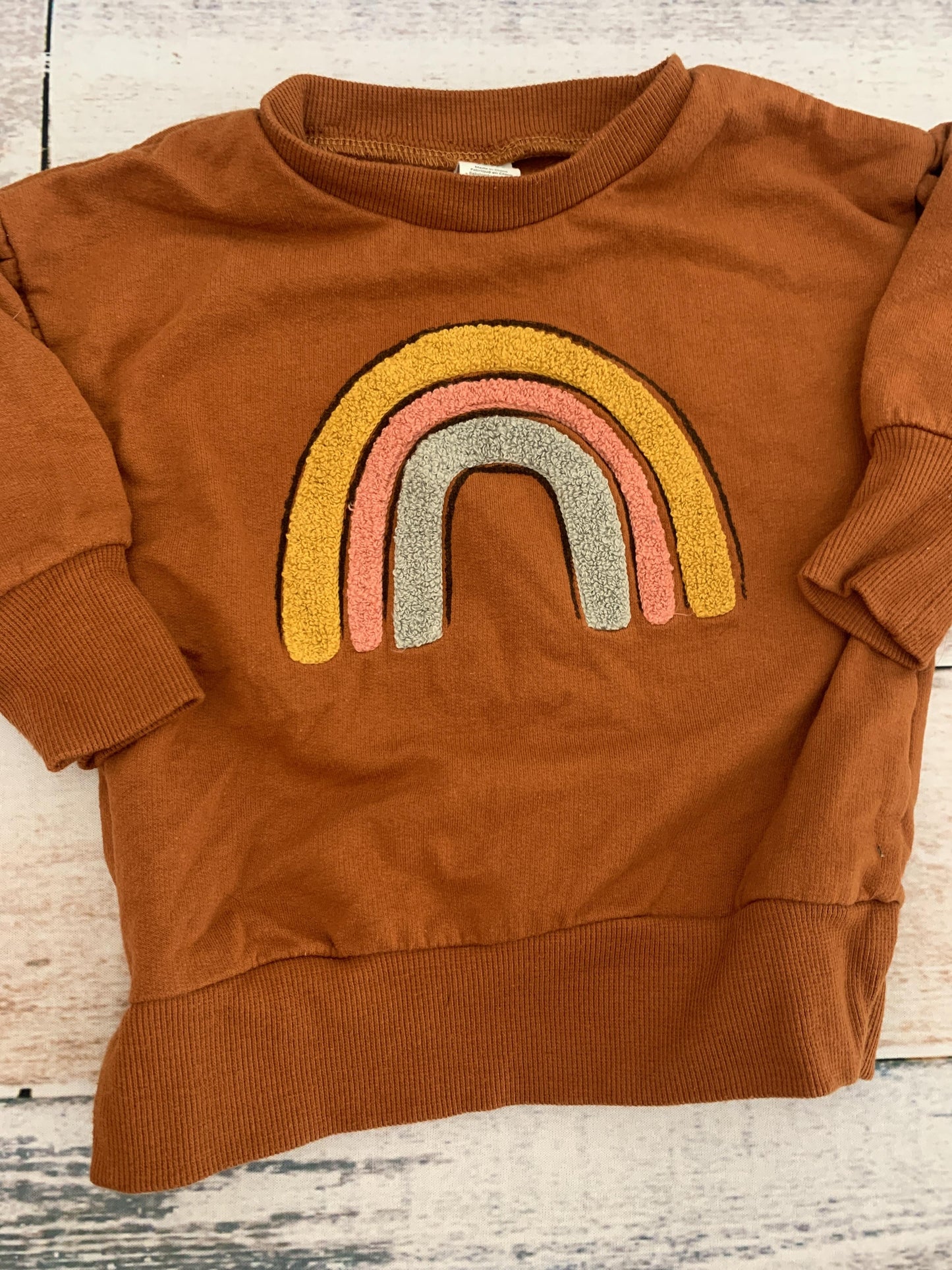 PL Baby Girls Rainbow | Brown Sweater Size: 12 months Rainbow | Brown