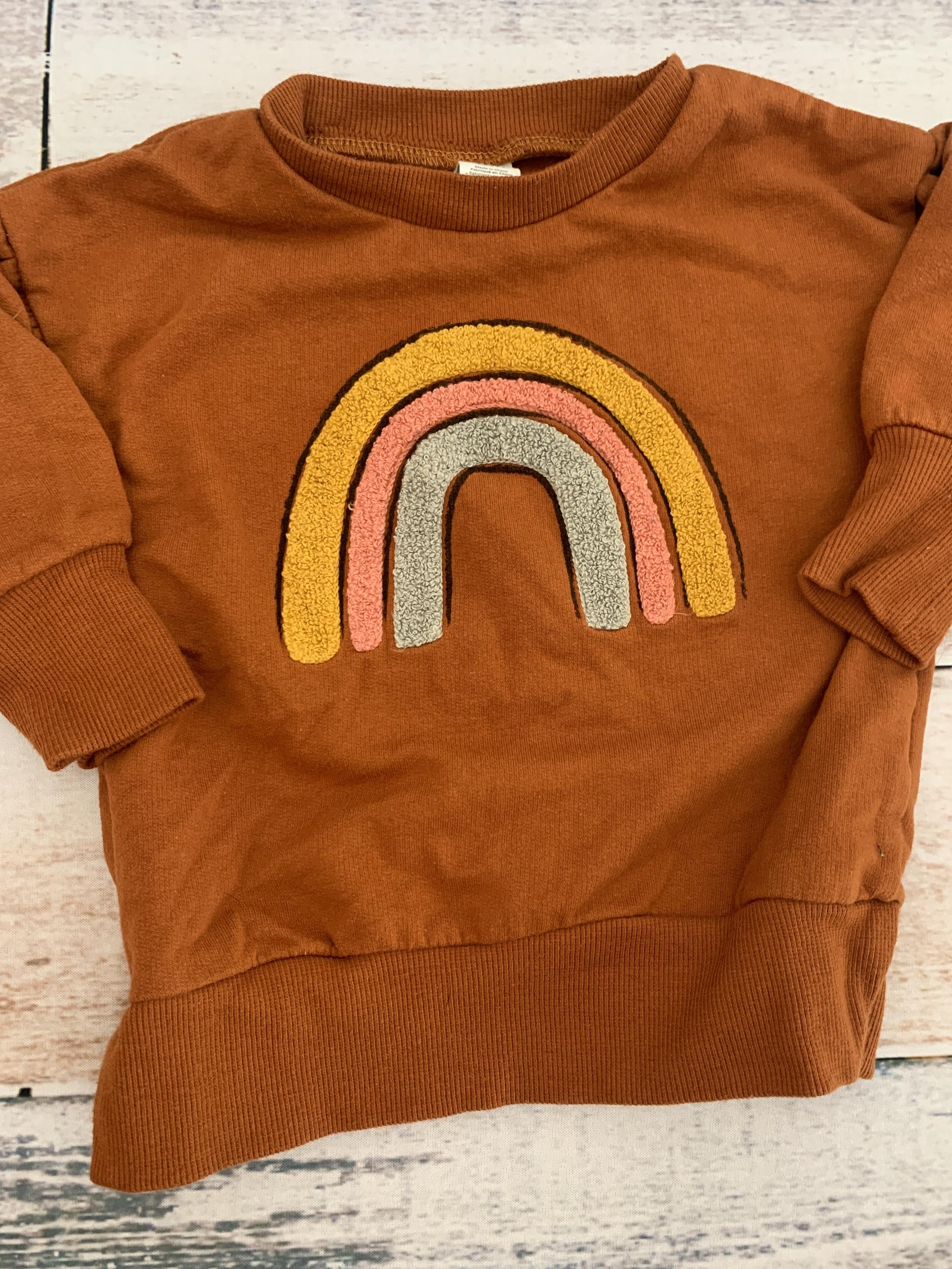 PL Baby Girls Rainbow | Brown Sweater Size: 12 months Rainbow | Brown