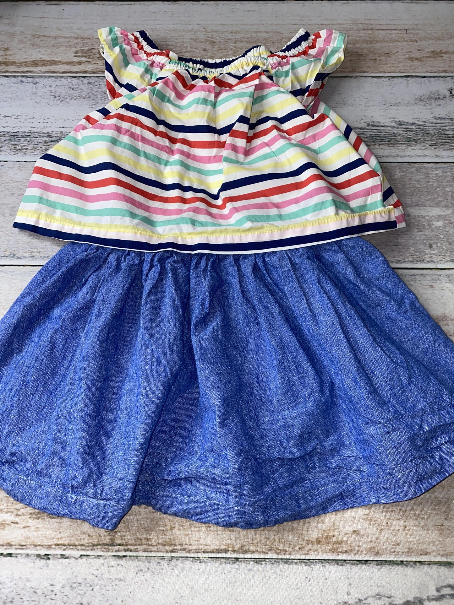 Tommy Hilfiger Girls Rainbow | Denim Dress Size: 4T Rainbow | Denim