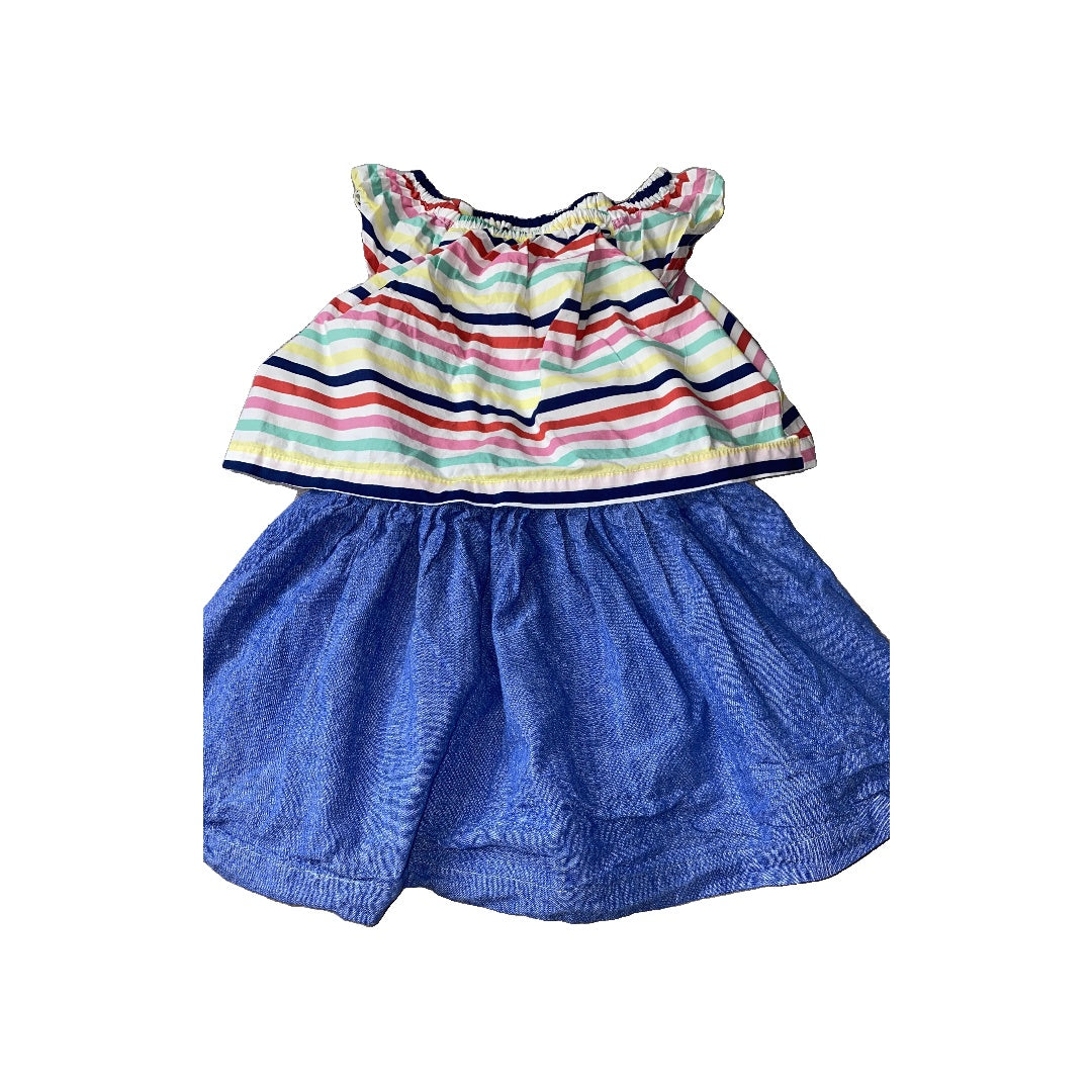 Tommy Hilfiger Girls Rainbow | Denim Dress Size: 4T Rainbow | Denim