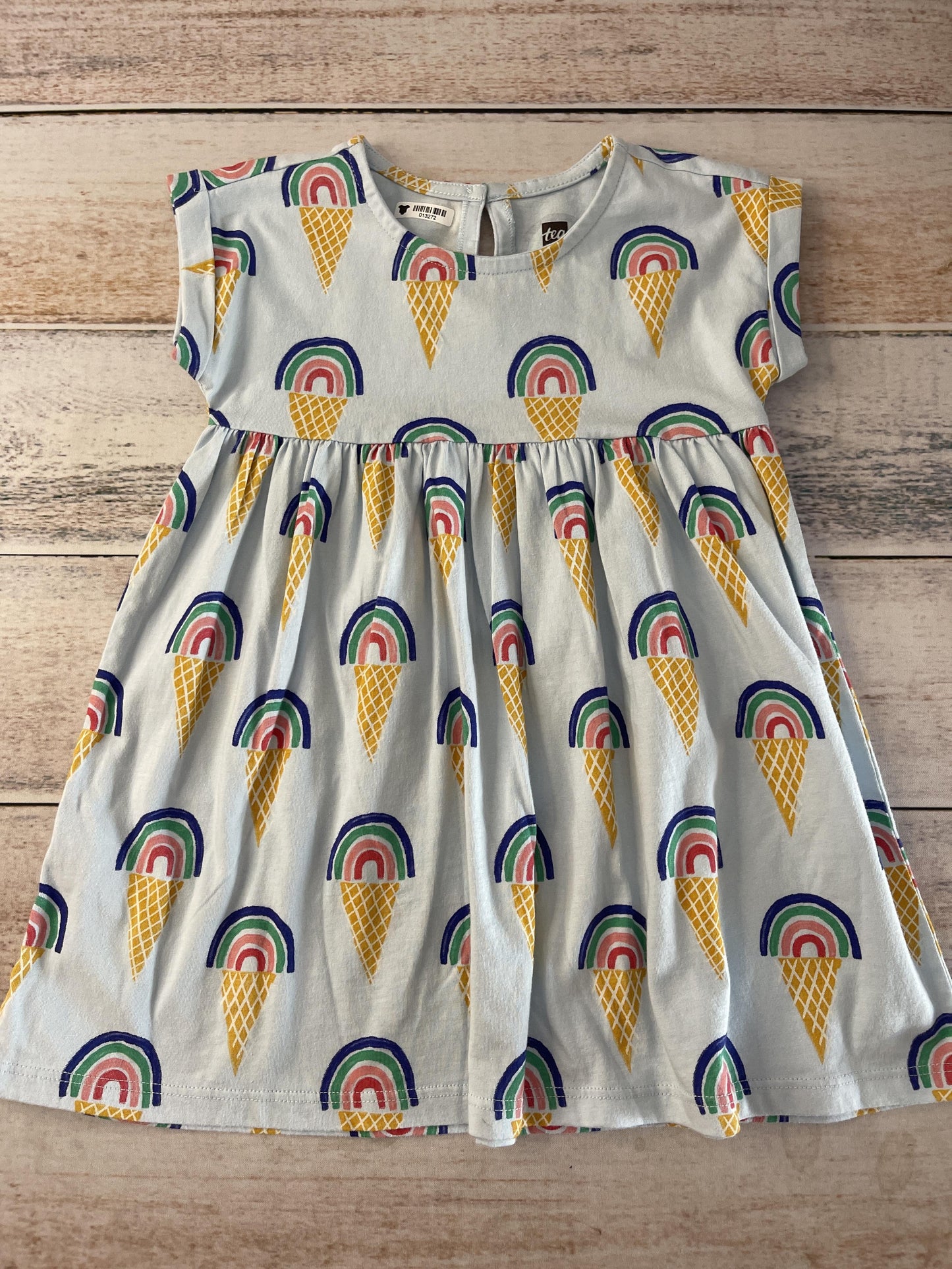 Tea Girls Rainbow | Light Blue Dress Size: 2T Rainbow | Light Blue