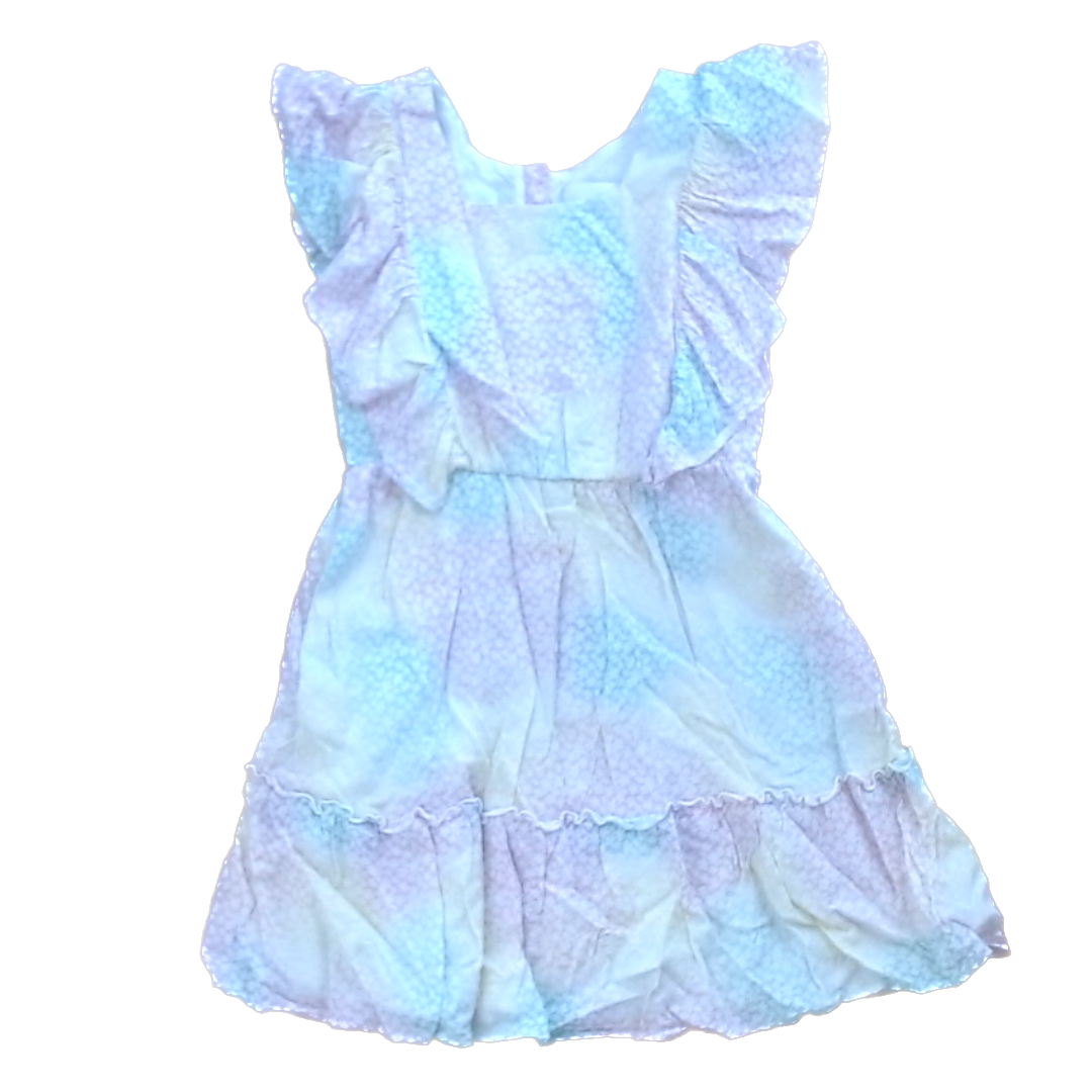 Rockets Of Awesome Girls Rainbow | Mini White Flowers Dress Size: 7 Years Rainbow | Mini White Flowers