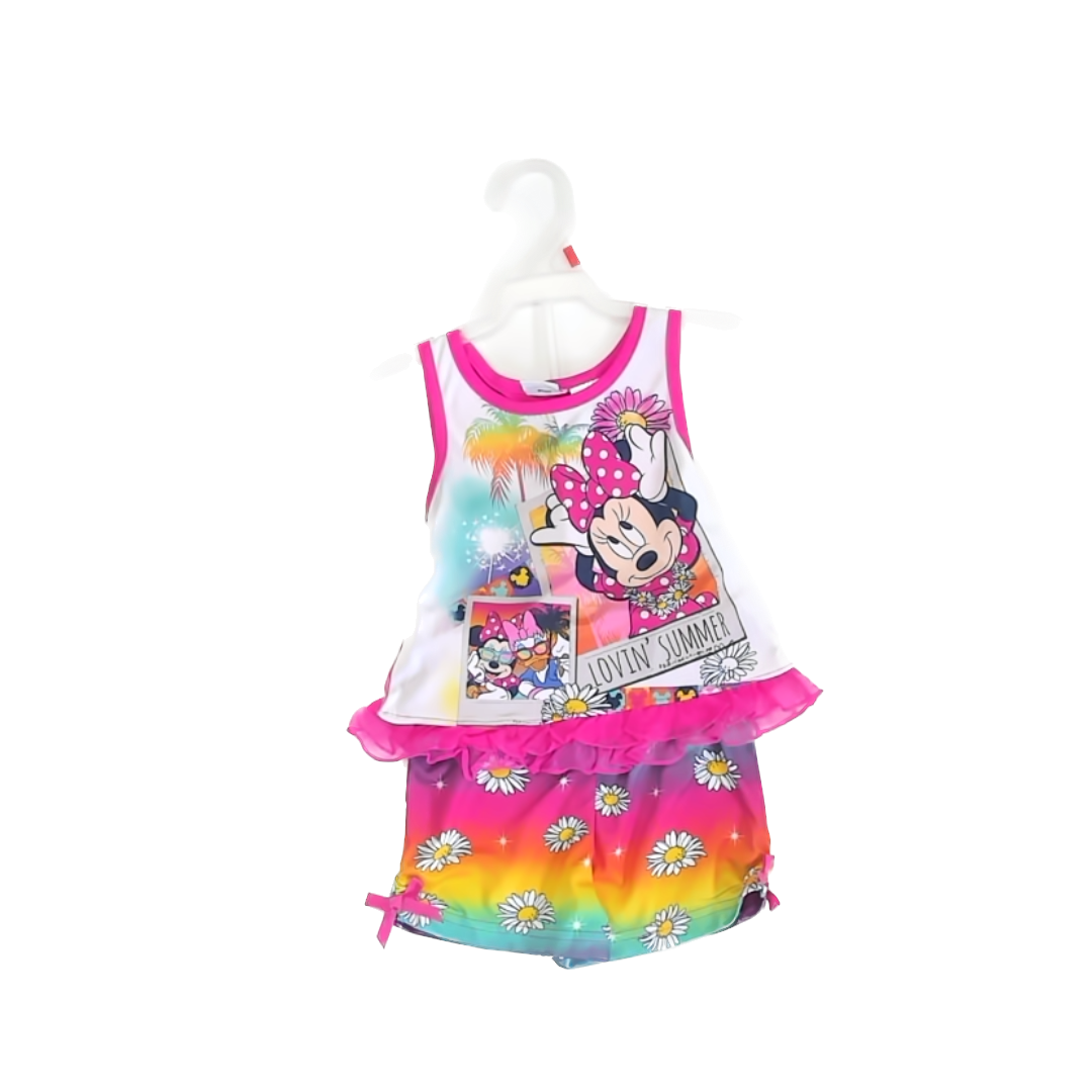 Disney Girls Rainbow | Minnie Mouse 2-piece Pajamas Size: 2T Rainbow | Minnie Mouse