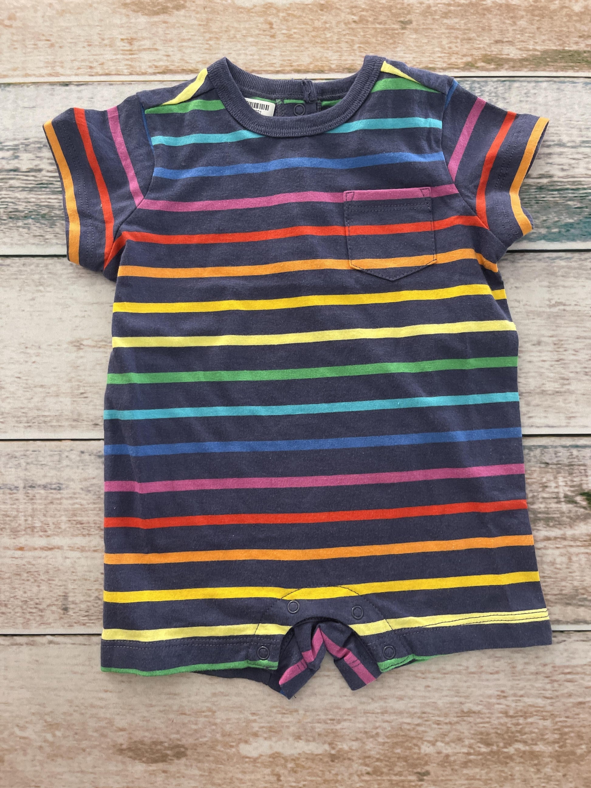 Primary Unisex Rainbow | Navy Blue Romper Size: 3-6 months Rainbow | Navy Blue