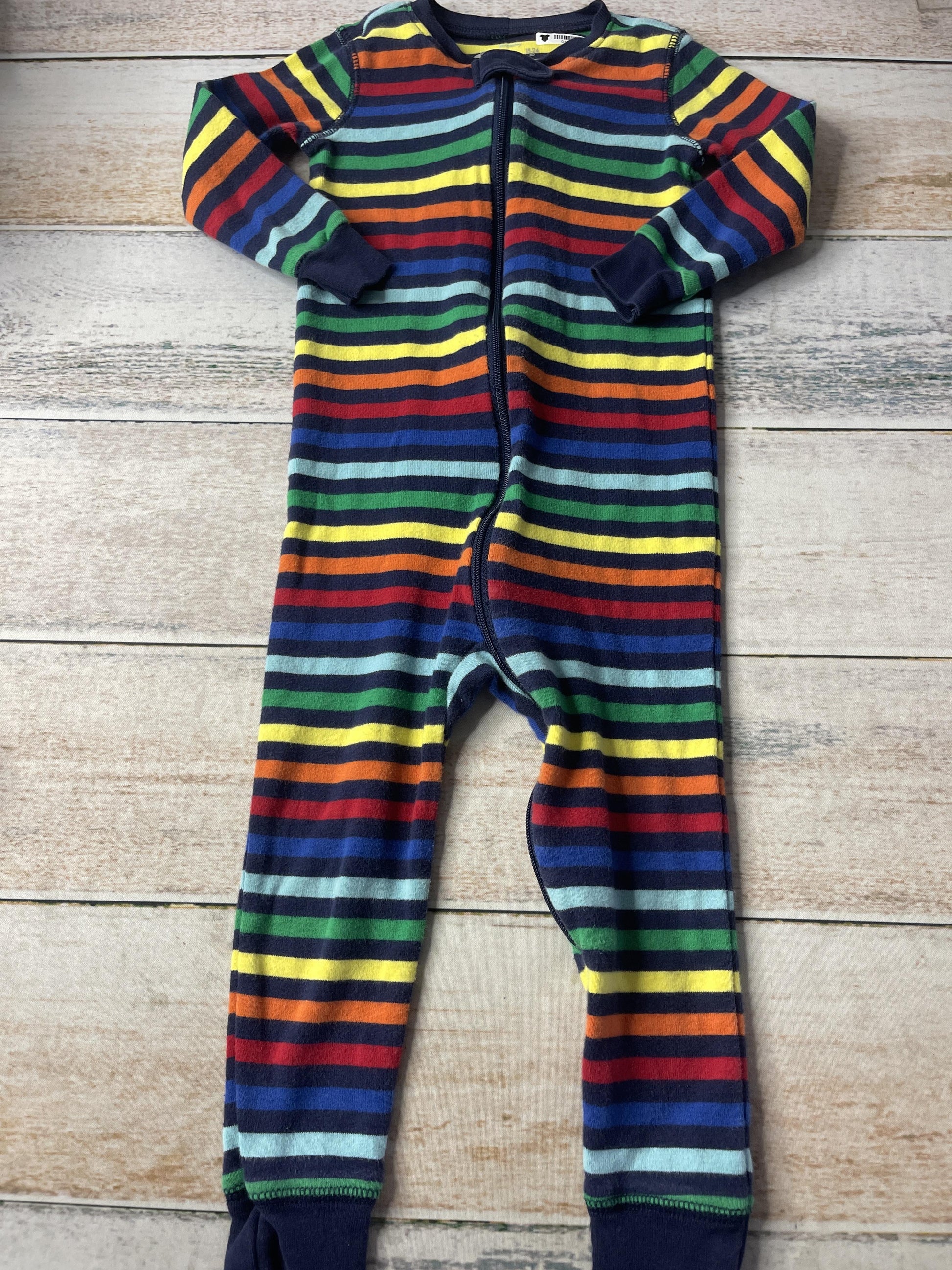 Primary Unisex Rainbow | Navy Blue Pajamas Size: 18-24 months Rainbow | Navy Blue