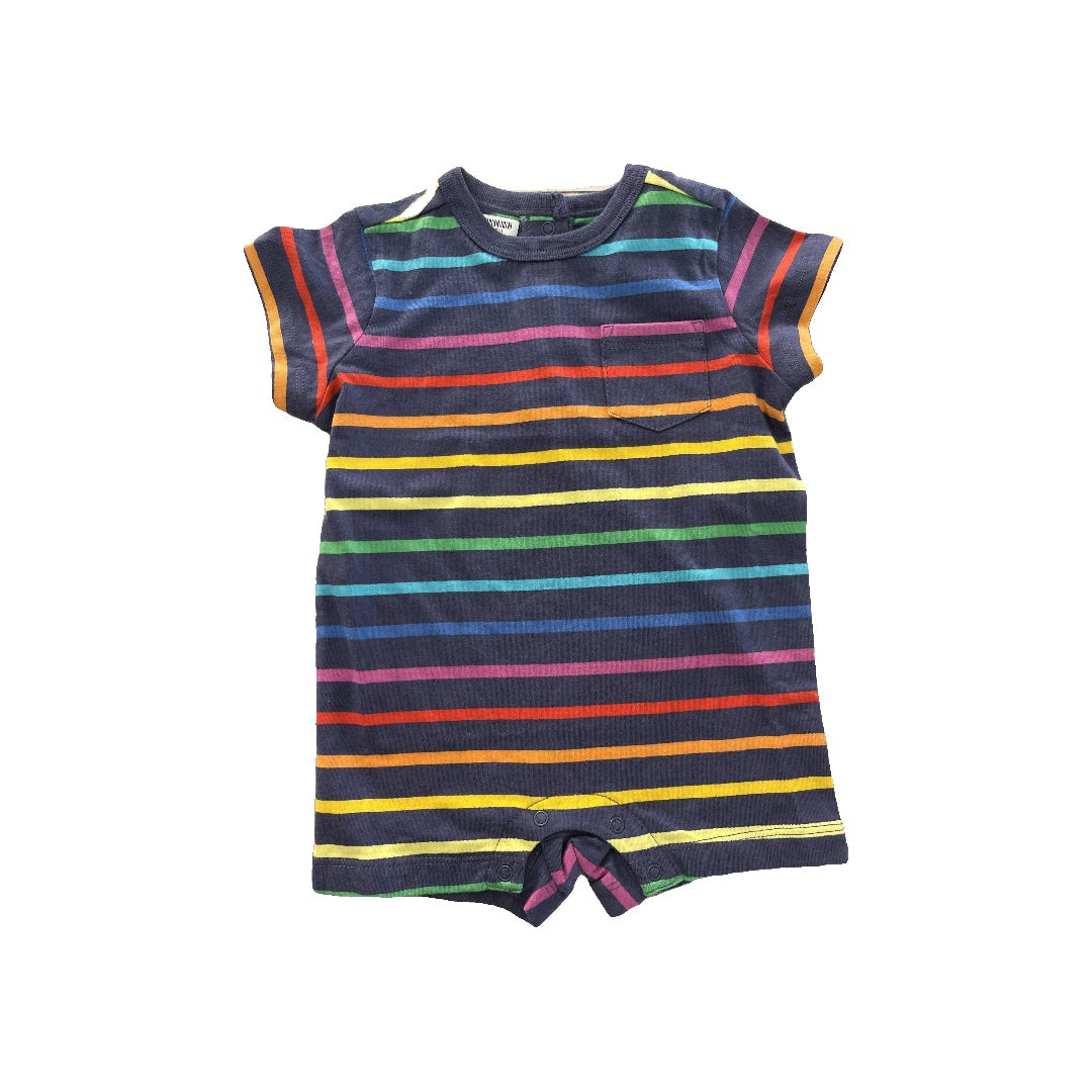Primary Unisex Rainbow | Navy Blue Romper Size: 3-6 months Rainbow | Navy Blue