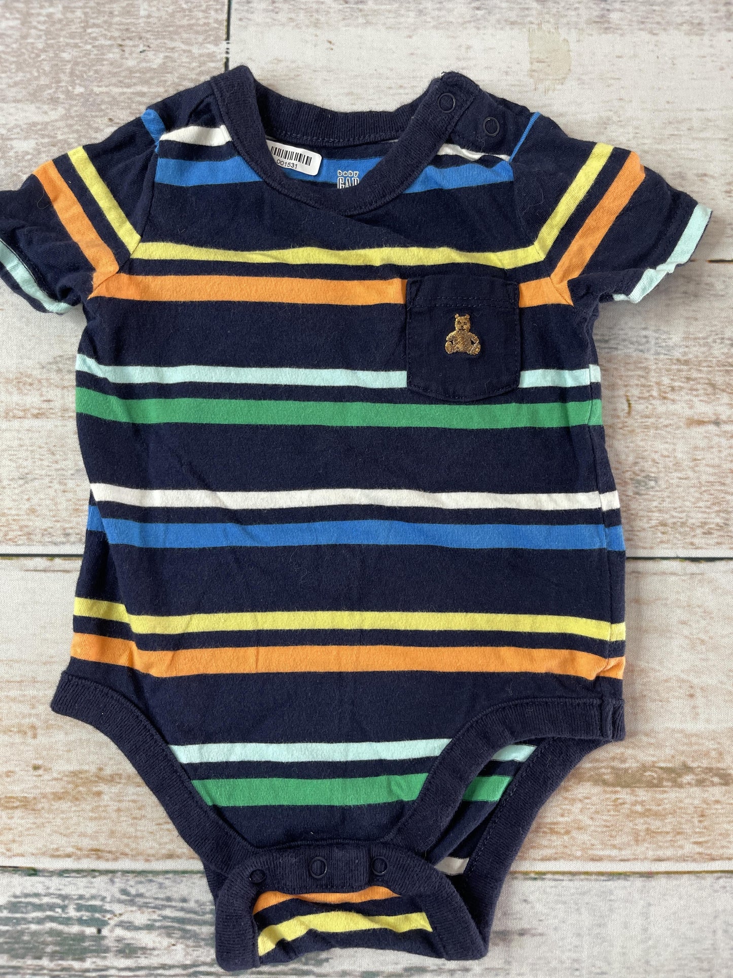 Gap Unisex Rainbow | Navy Blue Onesie Size: 6 months Rainbow | Navy Blue