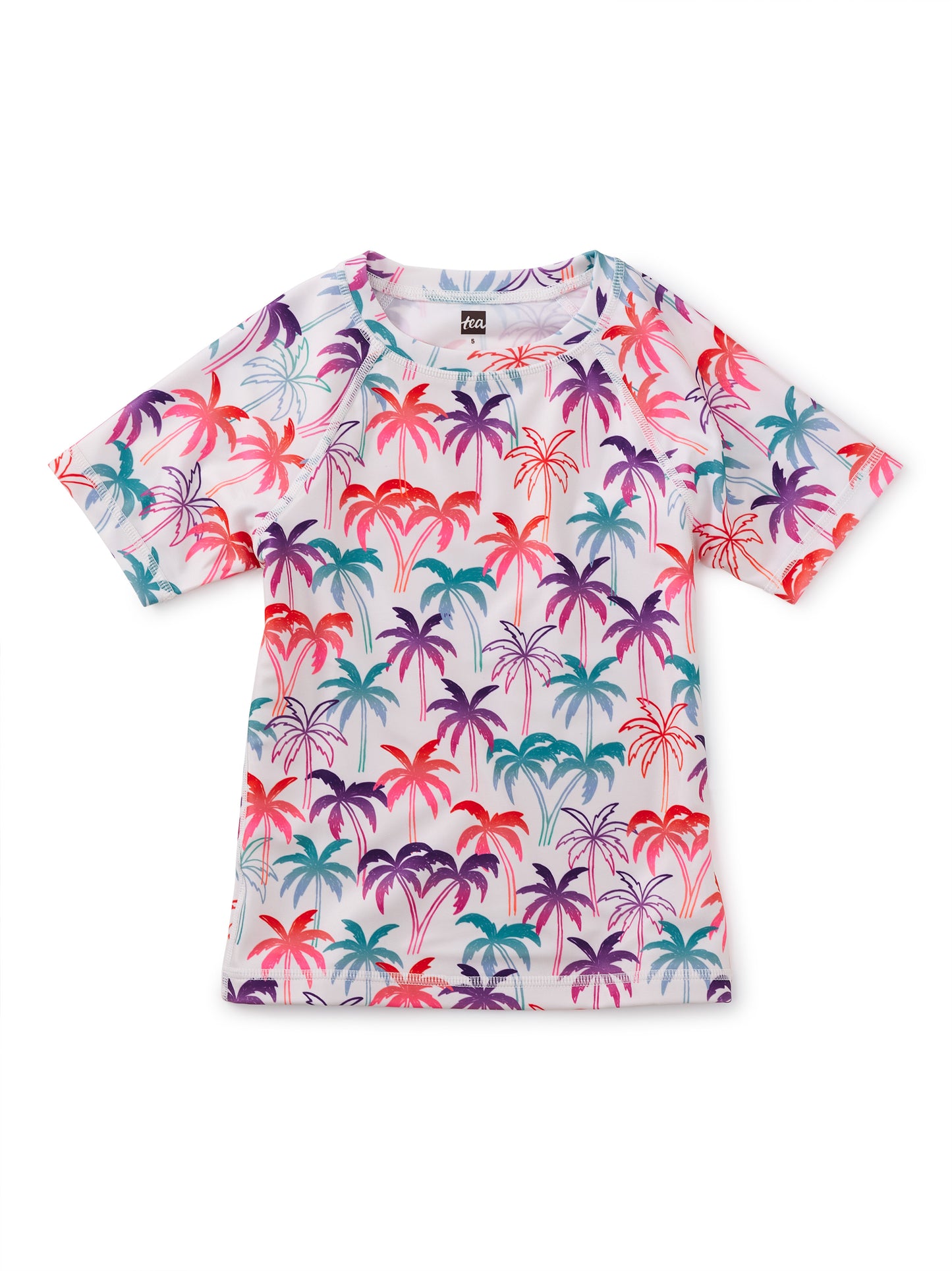 Tea Collection Girls Rainbow Palms Rashguard Size: 7 Years Rainbow Palms