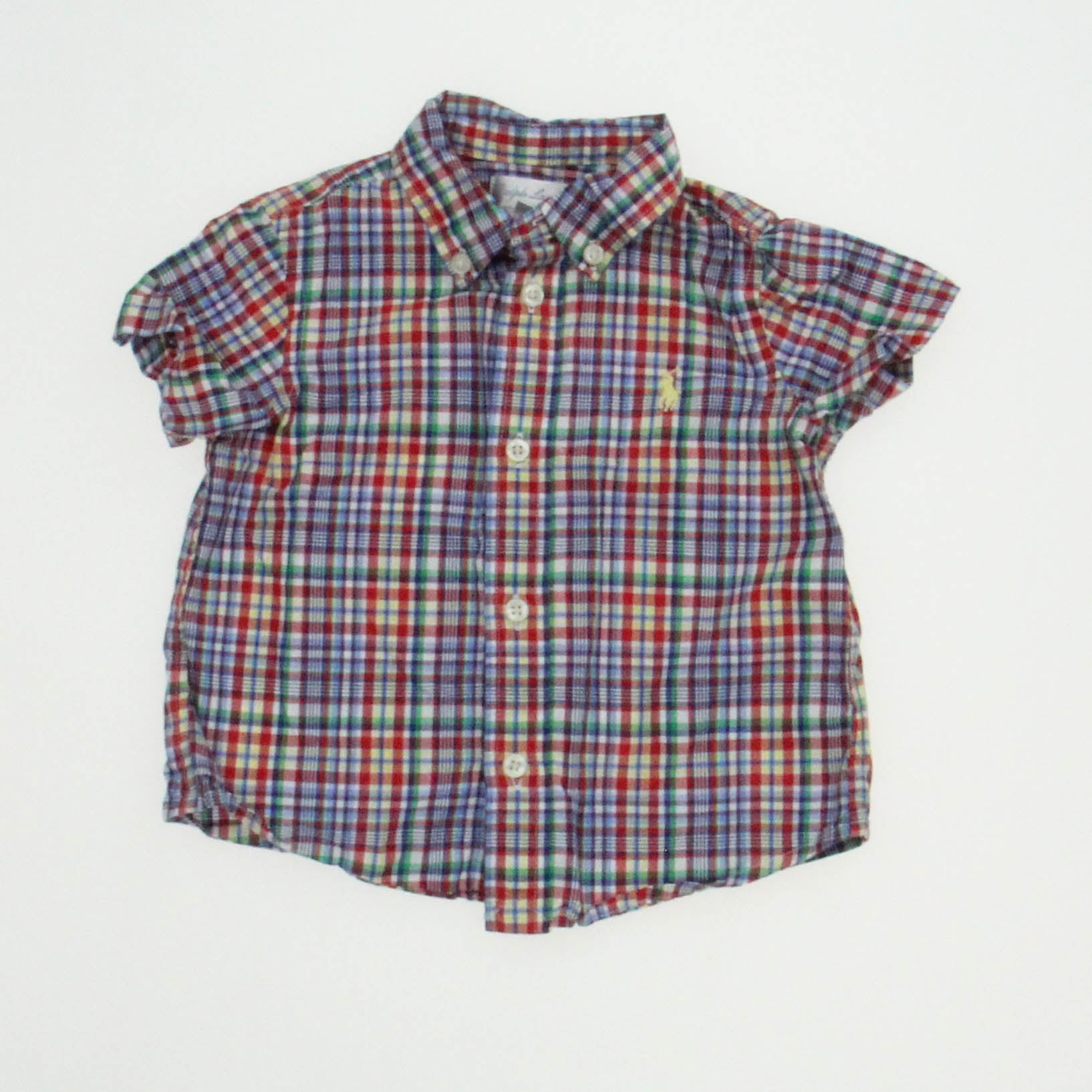 Ralph Lauren Boys Rainbow | Plaid Button Down Short Sleeve Size: 6 Months Rainbow | Plaid