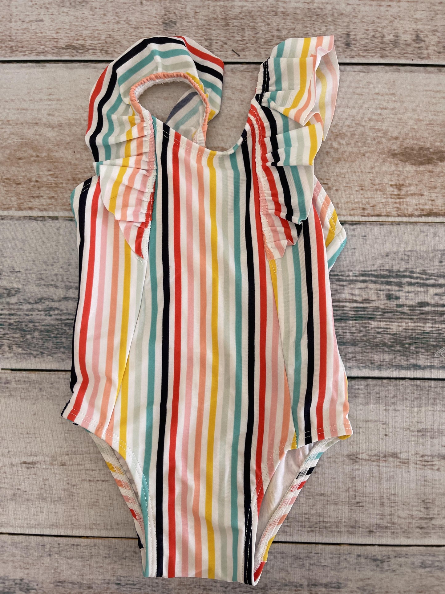 Old Navy Girls Rainbow | Stripe Swimwear Size: 12 months Rainbow | Stripe