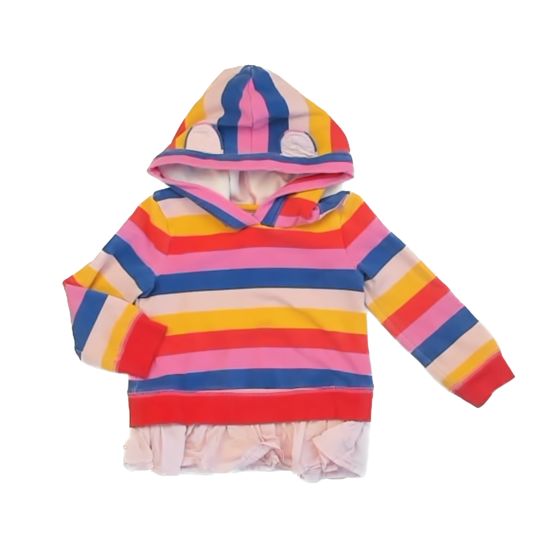 Tucker & Tate Girls Rainbow Stripe Hoodie Size: 2T Rainbow Stripe