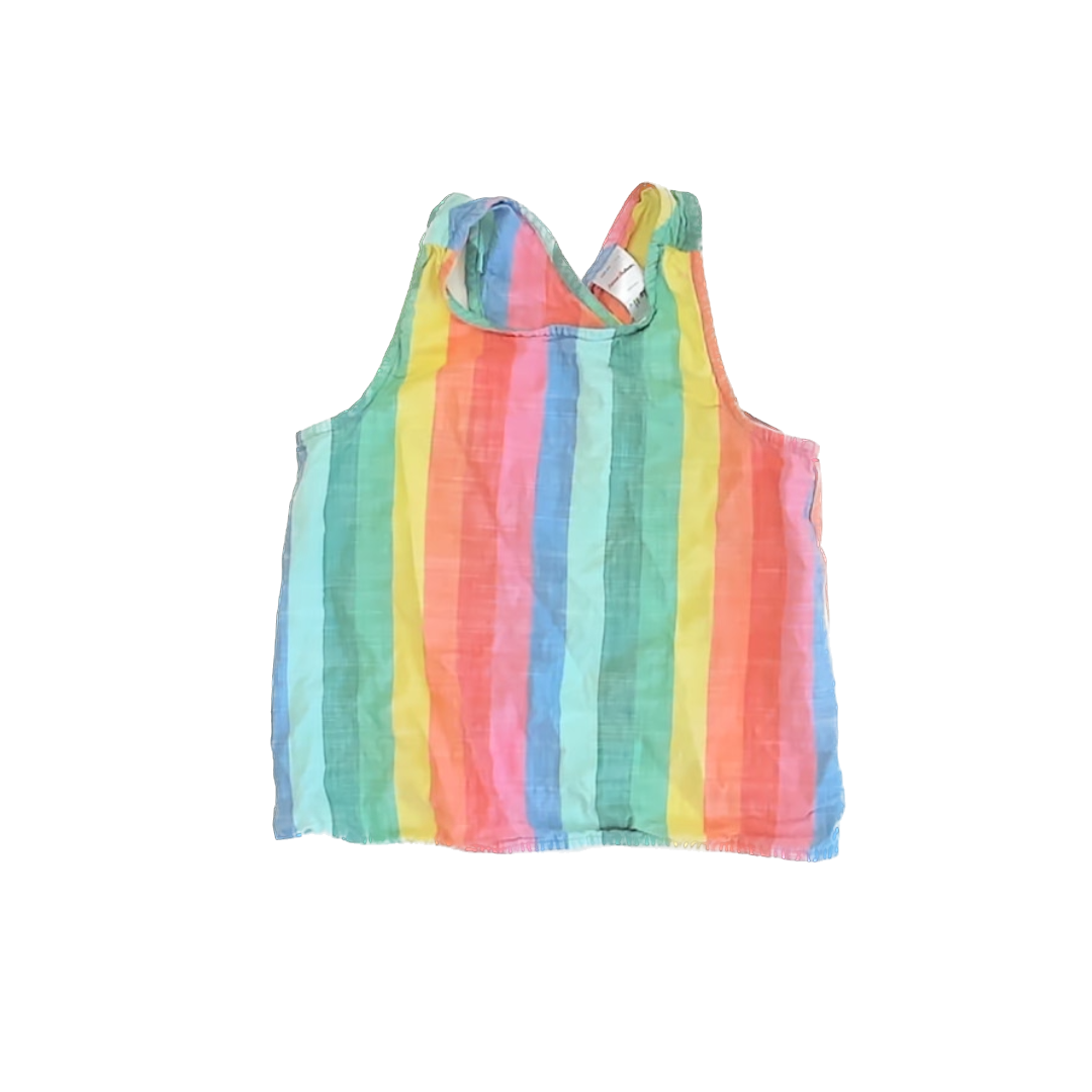 Hanna Andersson Girls Rainbow Striped Tank Top Size: 8 Years Rainbow Striped