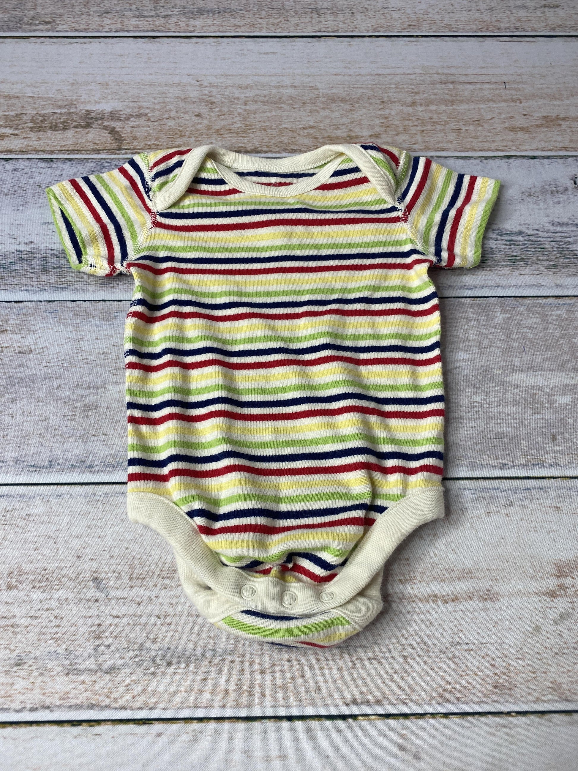 Moon and back Boys Rainbow | Striped Onesie Size: 0-3 months Rainbow | Striped
