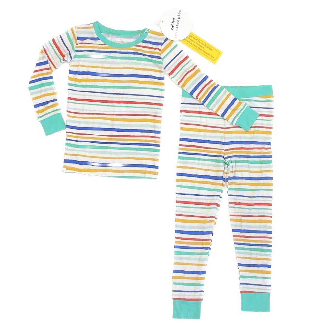 Little Sleepies Unisex Rainbow Striped 2-piece Pajamas Size: 2T Rainbow Striped