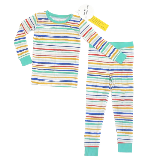 Little Sleepies Unisex Rainbow Striped 2-piece Pajamas Size: 2T Rainbow Striped
