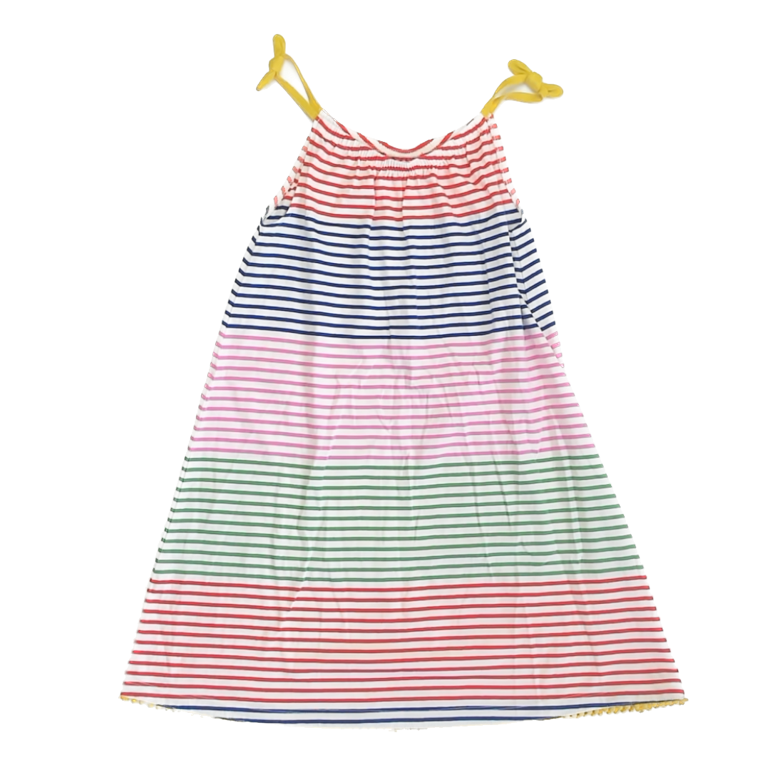 Boden Girls Rainbow striped Sun Dress Size: 8-9 Years Rainbow striped