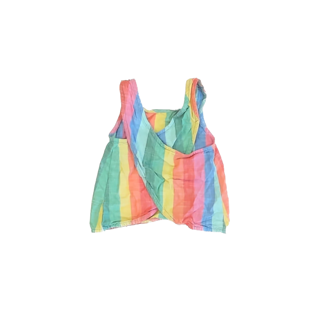 Hanna Andersson Girls Rainbow Striped Tank Top Size: 4T Rainbow Striped