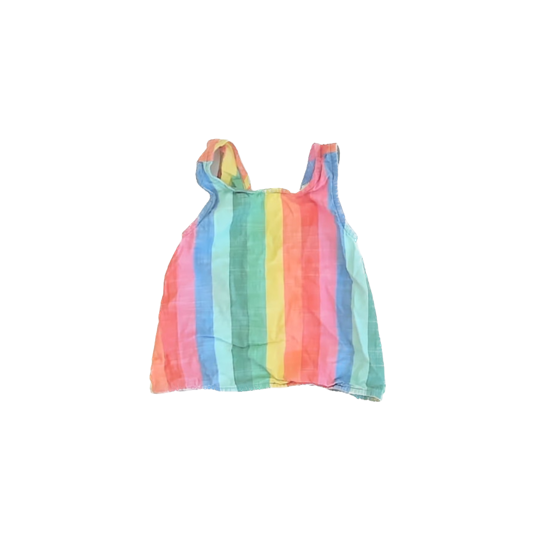 Hanna Andersson Girls Rainbow Striped Tank Top Size: 4T Rainbow Striped