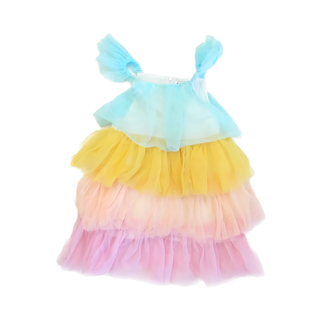 Lola + the boys Girls Rainbow Tulle Special Occasion Dress Size: 4T Rainbow Tulle