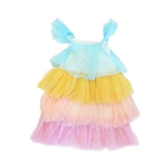 Lola + the boys Girls Rainbow Tulle Special Occasion Dress Size: 4T Rainbow Tulle