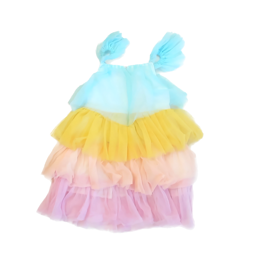 Lola + the boys Girls Rainbow Tulle Special Occasion Dress Size: 4T Rainbow Tulle