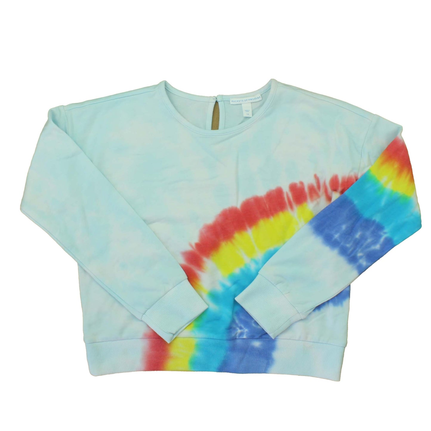 Rockets Of Awesome Girls Rainbow | Tye Dye Sweatshirt Size: 10 Years