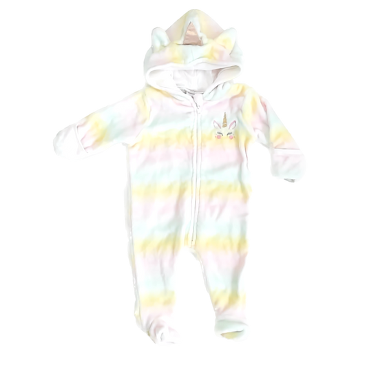 Penelope Mack Girls Rainbow Unicorn Bunting Size: 6-9 Months Rainbow Unicorn