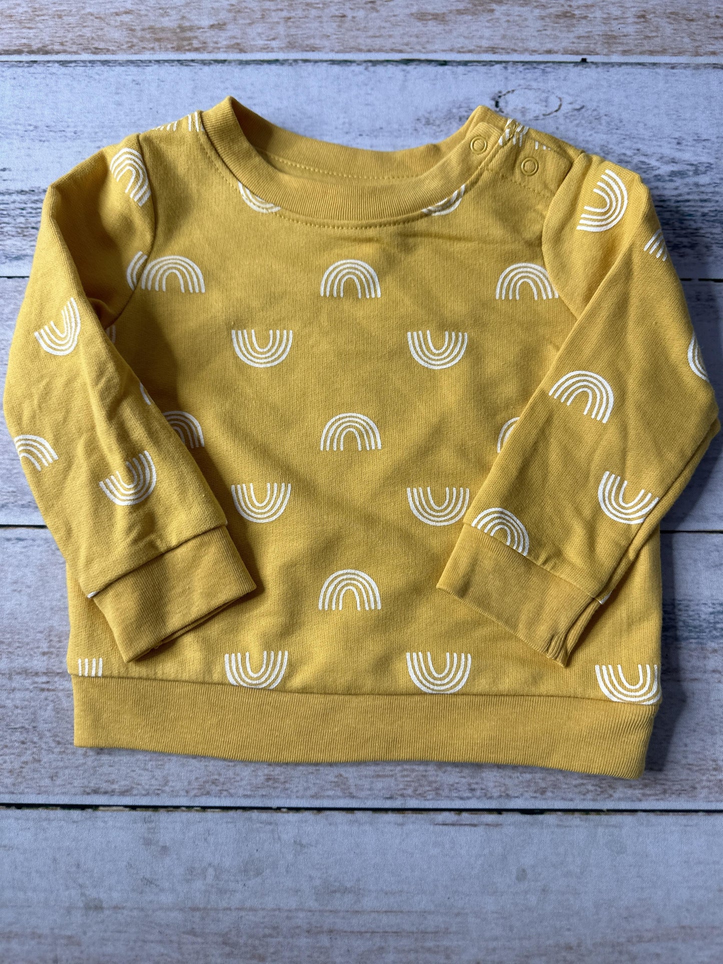 Cat & Jack Unisex Rainbow | Yellow | White Sweater Size: 6-9 months Rainbow | Yellow | White