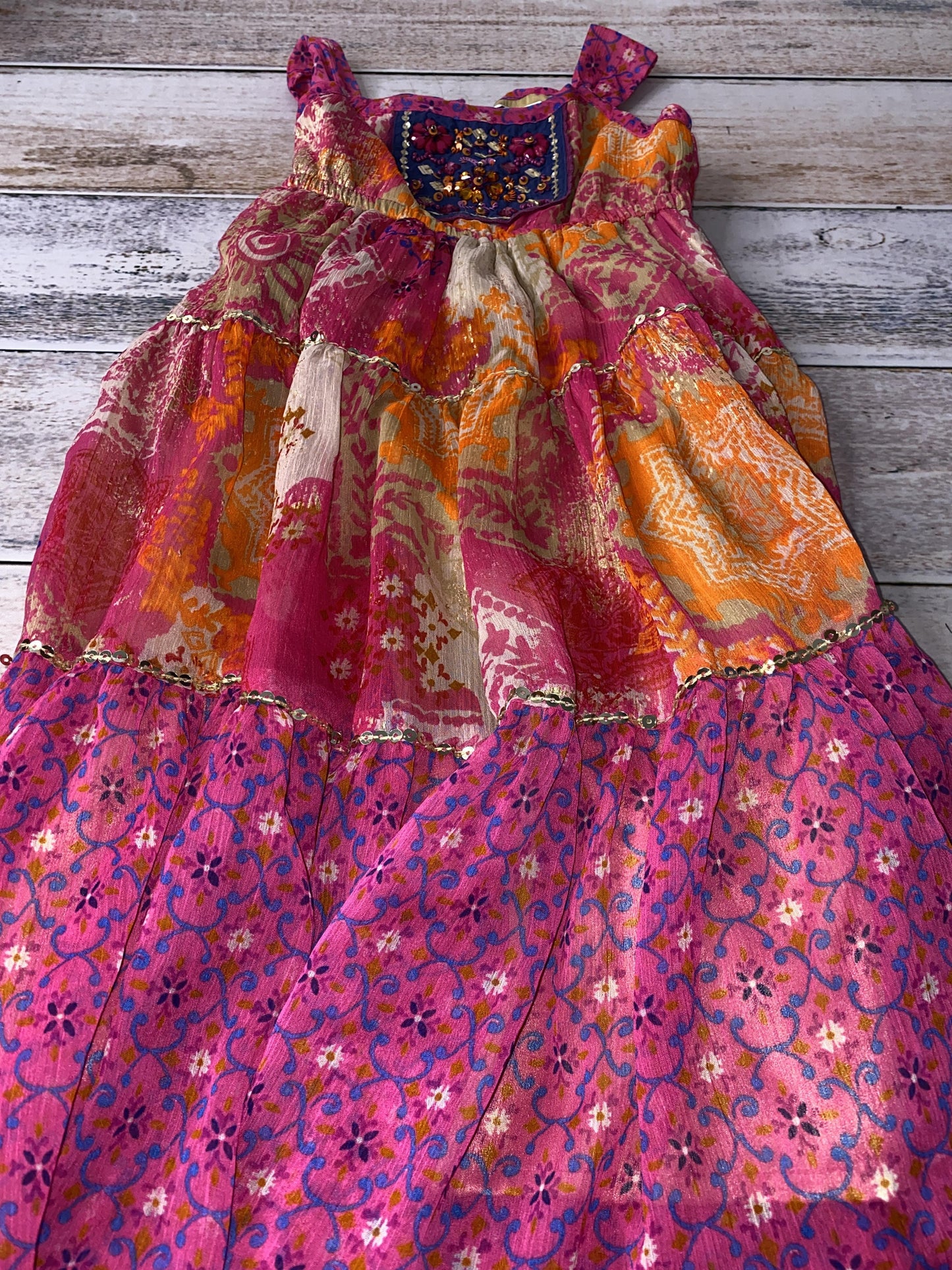 Monsoon Girls Rainbow Dress Size: 3T Rainbow